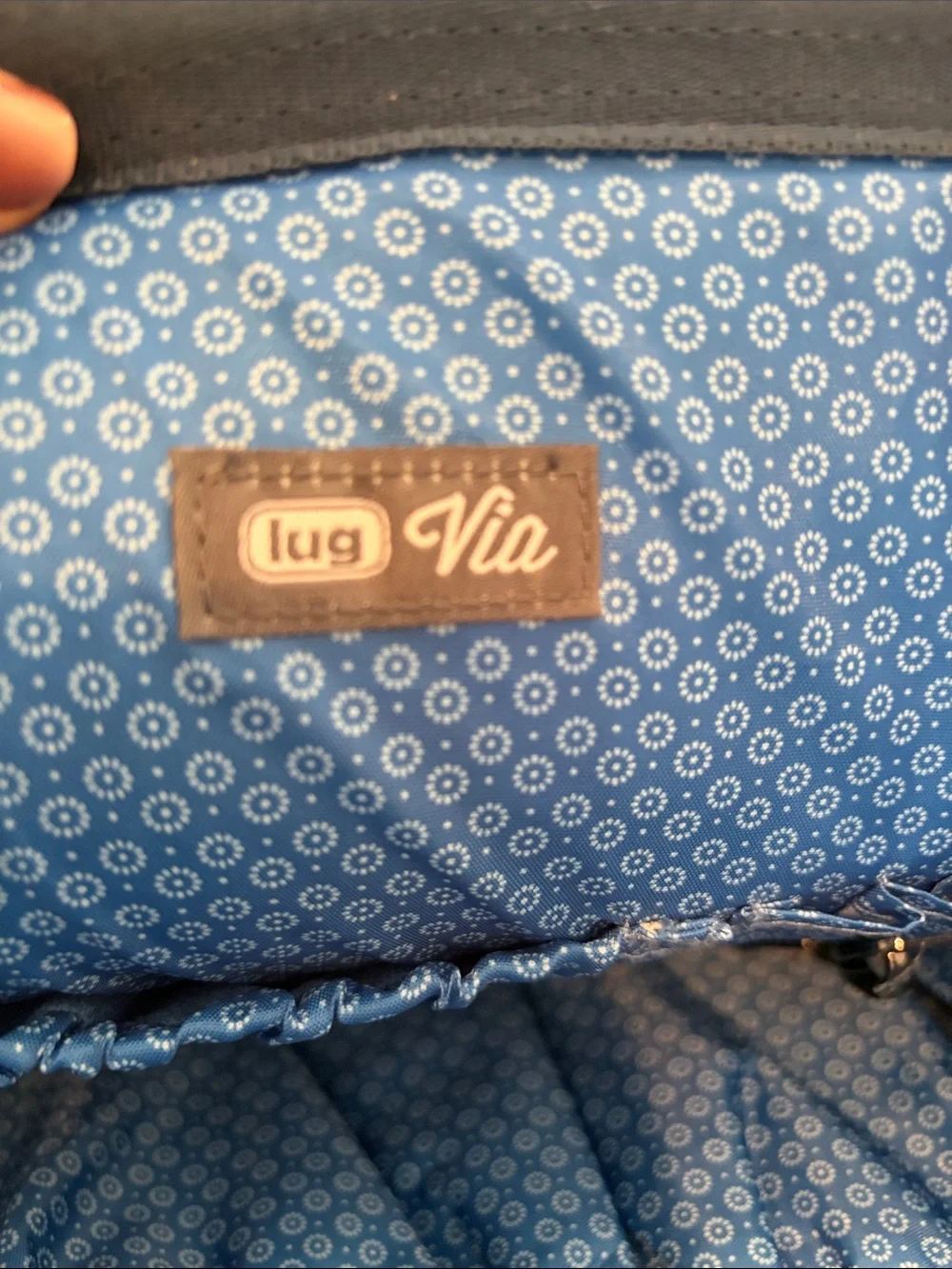 Lug Navy Backpack with Multicolor Brushstroke Front Pocket